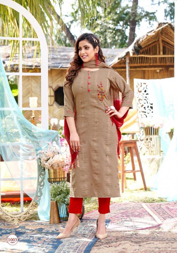 Selesta Chunari Cotton Hand Work Designer Exclusive kurti dupatta Collection